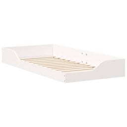 Berkfield Home Floor Bed Frame with Drawer White 80 x 200 cm Solid pine wood - thumbnail 1