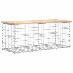 Berkfield Home Garden Bench Gabion Design 103x44x42 cm Solid Wood Pine in Tan - Size: 103 x 44 x 42 cm - thumbnail 5