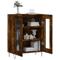 Berkfield Home Sideboard Smoked Oak 69.5x34x90 cm Engineered Wood in Brown - thumbnail 4
