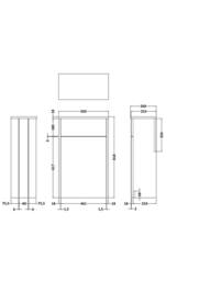 Balterley Bathroom WC Unit with Satin Grey Finish, 818 x 502 x 260mm - thumbnail 2
