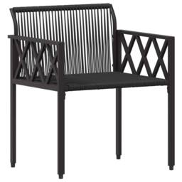 Berkfield Home Outdoor Furniture Set 3 pcs Black & Cream White Poly Rattan - thumbnail 5