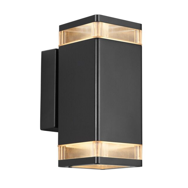 Nordlux Modern Outdoor Wall Light Black Aluminium GU10 Ring Light - Mains Powered, IP44