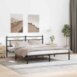 Berkfield Home Decorative Bed Frame without Mattress Sonoma Oak 183x213 cm Engin in Light Brown - thumbnail 4