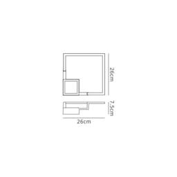 Netlighting Boutique Square Wall Lamp 18W LED 3000K 1150lm Black 3yrs Warranty - thumbnail 5