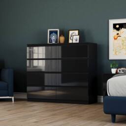 HD Designs Vida Designs Glinton 3 Piece Bedroom Set (2 Drawer Bedside Chest, 8 in Black - thumbnail 5