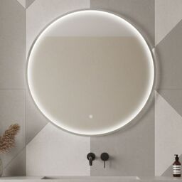 Balterley Round Inset Framed LED Mirror with Demister Pad, 600mm - Chrome in Silver - thumbnail 8