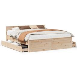 Berkfield Home Durable Bed Frame without Mattress with Headboard 200x200 cm Soli in Light Tan - thumbnail 3