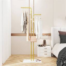KORVIXA Floor Metal Clothing Rack Bedroom in Gold - thumbnail 4