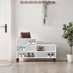 Berkfield Home Shoe Cabinet White 102x36x60 cm Engineered Wood - Size: 102 x 36 x 60 cm - thumbnail 1
