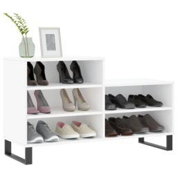 Berkfield Home Shoe Cabinet White 102x36x60 cm Engineered Wood - Size: 102 x 36 x 60 cm - thumbnail 3