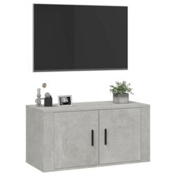 Berkfield Home Wall Mounted TV Cabinet Concrete Grey 80x34.5x40 cm - thumbnail 4