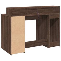 Berkfield Home Desk with LED Lights Brown Oak 120x55x91 cm Engineered Wood - Size: 120 x 55 x 91 cm - thumbnail 8