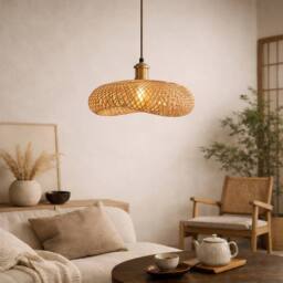 CGC Lighting Arina Bamboo Easy Fit Hand Made Lampshade in Natural - thumbnail 8