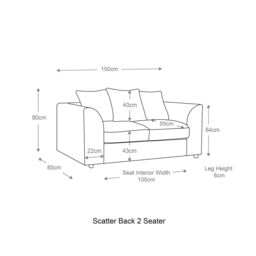 Furnishings For Less UK Brooklyn Plush Velvet Foam Fabric 2 Seater Sofa Scatter Back in Gold - thumbnail 2