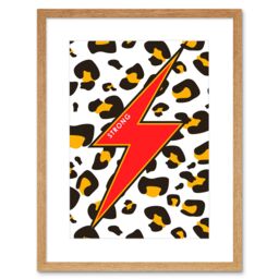 "Artery8 Wall Art Print Leopard Shapes Strong Framed in Beige - Size: W7"" x H9""" - thumbnail 1