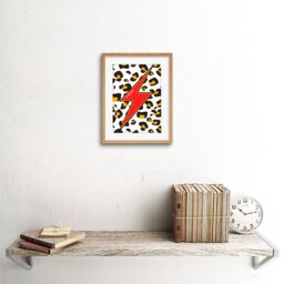 "Artery8 Wall Art Print Leopard Shapes Strong Framed in Beige - Size: W7"" x H9""" - thumbnail 2