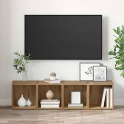 Berkfield Home TV Cabinets 4 pcs Artisan Oak 37x35x37 cm Engineered Wood in Brown - Size: 37 x 35 x 37 cm - thumbnail 4