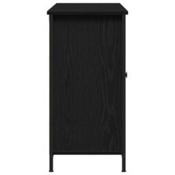 Berkfield Home Sideboard Black Oak 100x35x70 cm Engineered Wood & Steel - Size: 100 x 35 x 70 cm - thumbnail 7