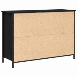 Berkfield Home Sideboard Black Oak 100x35x70 cm Engineered Wood & Steel - Size: 100 x 35 x 70 cm - thumbnail 5