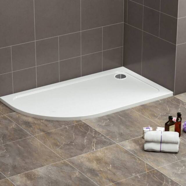 Bathroom Kingdom Oliver Stone Left Quadrant Shower Tray 1200X900mm in White - image 1