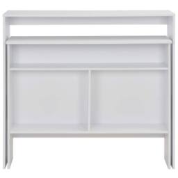 Berkfield Home Decorative Bar Table with 2 Table Tops White 130x40x120 cm - Size: 130 x 40 x 120 cm - thumbnail 4