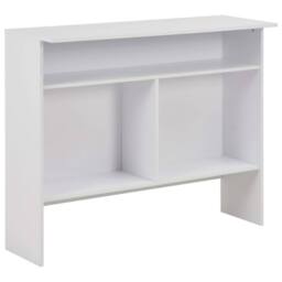 Berkfield Home Decorative Bar Table with 2 Table Tops White 130x40x120 cm - Size: 130 x 40 x 120 cm - thumbnail 8