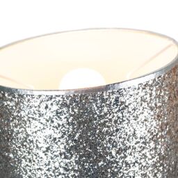 Happy Homewares Modern & Designer Bright Glitter Fabric Pendant/Lamp Shade in Silver - Size: 10 inches - thumbnail 2