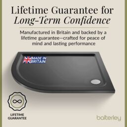 Balterley Premium Shower Tray - Left Hand Offset Quadrant - 900mm x 760mm - Slate Grey - thumbnail 6
