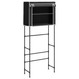 Berkfield Home 2-Tier Storage Rack over Laundry Machine Black 71x29.5x170.5 cm Iron - thumbnail 6