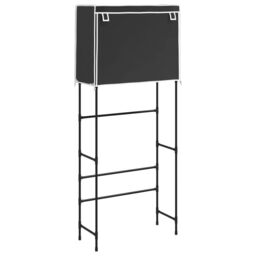 Berkfield Home 2-Tier Storage Rack over Laundry Machine Black 71x29.5x170.5 cm Iron - thumbnail 2
