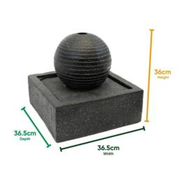 Gardenwize Solar Black Granite Finish Water Feature with Battery Back Up - thumbnail 2
