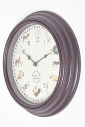 Homescapes Farm Animal Sounds Quartz Wall Clock in Brown - thumbnail 2