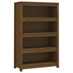 Berkfield Home Beautiful Book Cabinet Honey Brown 80x35x126 cm Solid Wood Pine - Size: 80 x 35 x 126 cm - thumbnail 3