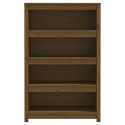 Berkfield Home Beautiful Book Cabinet Honey Brown 80x35x126 cm Solid Wood Pine - Size: 80 x 35 x 126 cm - thumbnail 5