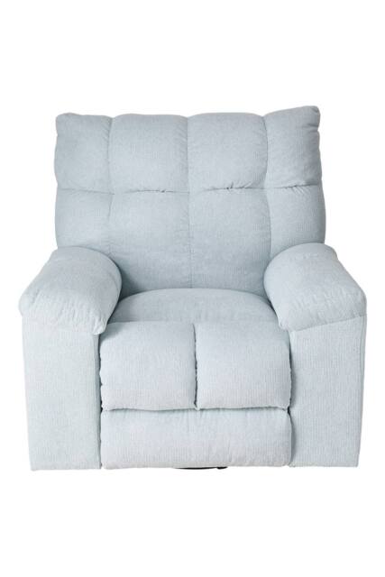 Living and Home 270° Swivel Rocker Recliner Chair with Power Recline & Charging Ports in Pale Blue - image 1