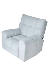 Living and Home 270° Swivel Rocker Recliner Chair with Power Recline & Charging Ports in Pale Blue - thumbnail 2