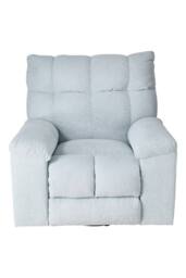 Living and Home 270° Swivel Rocker Recliner Chair with Power Recline & Charging Ports in Pale Blue - thumbnail 1