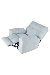 Living and Home 270° Swivel Rocker Recliner Chair with Power Recline & Charging Ports in Pale Blue - thumbnail 3