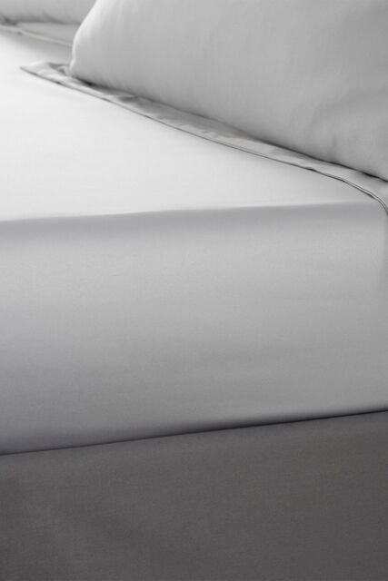 Catherine Lansfield 'Silky Soft Satin' 30cm Depth Sheet in Silver - Size: Super King Fitted - image 1