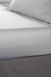 Catherine Lansfield 'Silky Soft Satin' 30cm Depth Sheet in Silver - Size: Super King Fitted - thumbnail 1