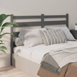 Berkfield Home Bed Headboard Grey 206x4x100 cm Solid Wood Pine - Size: 206 x 4 x 100 cm - thumbnail 1