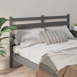 Berkfield Home Bed Headboard Grey 206x4x100 cm Solid Wood Pine - Size: 206 x 4 x 100 cm - thumbnail 3