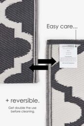 Homescapes Luxury Outdoor Rug Waterproof Reversible, Black Nola Geometric - Size: 180 cm x 270 cm - thumbnail 6