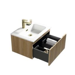 Bathroom Kingdom Flauto Oak Wall Hung Basin Drawer Vanity 600mm - thumbnail 2