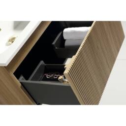 Bathroom Kingdom Flauto Oak Wall Hung Basin Drawer Vanity 600mm - thumbnail 3