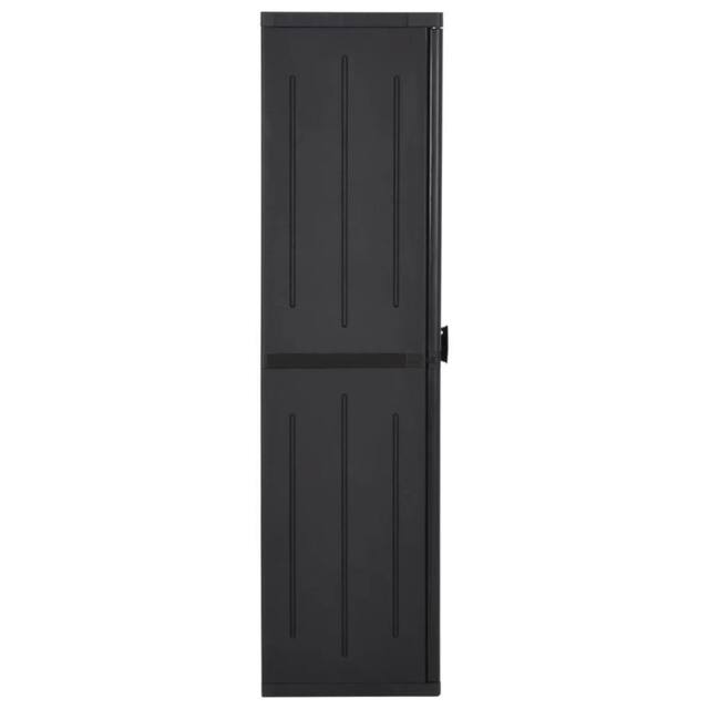 Berkfield Home Garden Storage Cabinet Black 65x45x172 cm PP Rattan - Size: 65 x 45 x 172 cm - image 1