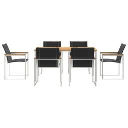 Berkfield Home Stunning 7 Piece Garden Dining Set Solid Wood Acacia in Brown - thumbnail 7
