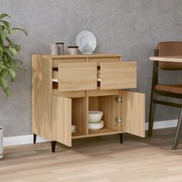 Berkfield Home Sideboard Sonoma Oak 60x35x70 cm Engineered Wood in Brown - Size: 60 x 35 x 70 cm - thumbnail 3