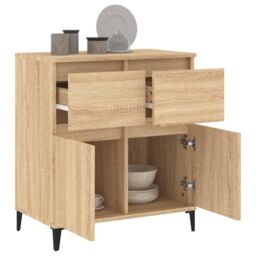 Berkfield Home Sideboard Sonoma Oak 60x35x70 cm Engineered Wood in Brown - Size: 60 x 35 x 70 cm - thumbnail 5