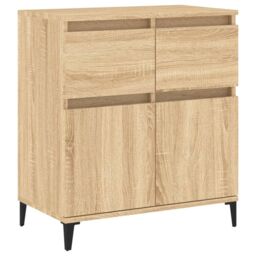 Berkfield Home Sideboard Sonoma Oak 60x35x70 cm Engineered Wood in Brown - Size: 60 x 35 x 70 cm - thumbnail 2
